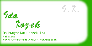 ida kozek business card